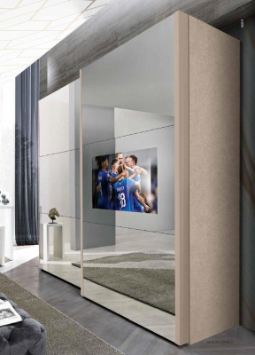 Wardrobe Cabinets Clothes Wardrobe Luxury Wood Sliding Doors tv with Television